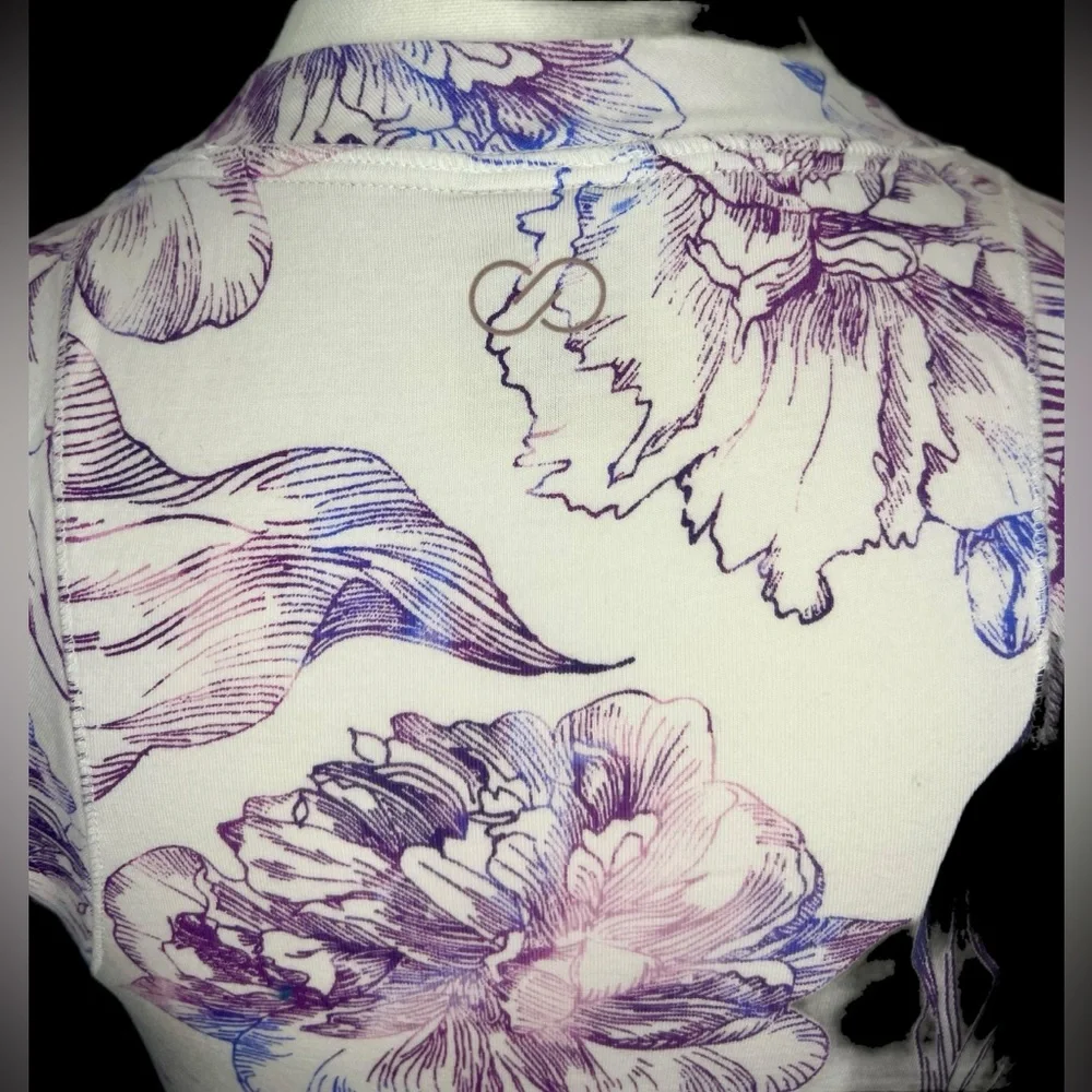 Calia by Carrie Underwood Purple Floral High Neck Sleeveless Tank Top Size Small